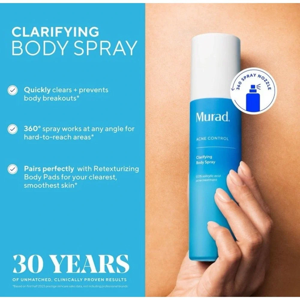 Murad Clarifying Body Spray with Salicylic Acid Good For Acne/Blemishes (6 oz) - Picture 2 of 8